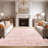 Distressed Abstract Non Slip Washable Area Rug(6'X9', Pink)-778316863