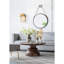 Miroir rond 29,5 po avec cadre en fer noir et corde robuste pour le salon-499810209