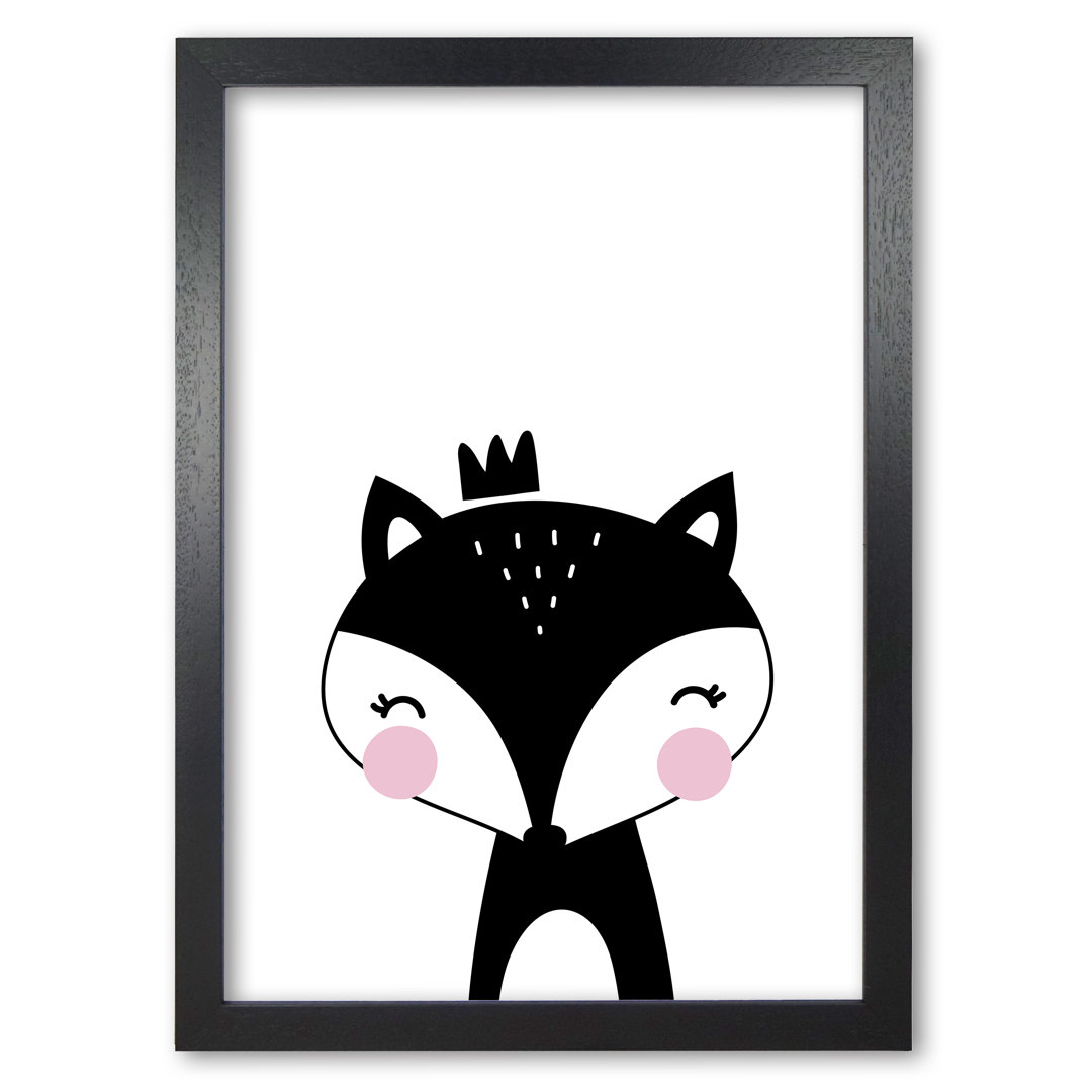 Scandi Fox With Crown - Print