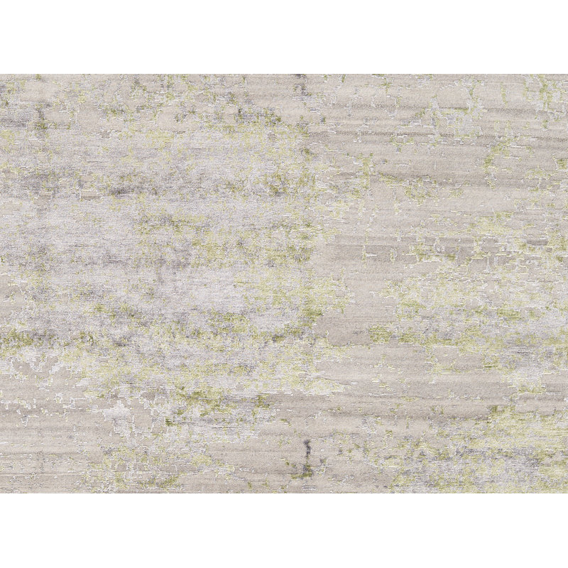 Hand-Knotted High-Quality Natural and Green Area Rug