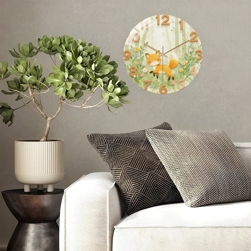 Horloge murale mignonne Fox