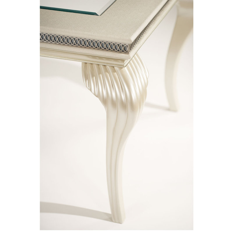 Hollywood Swank Extendable Dining Table, Pearl Caviar