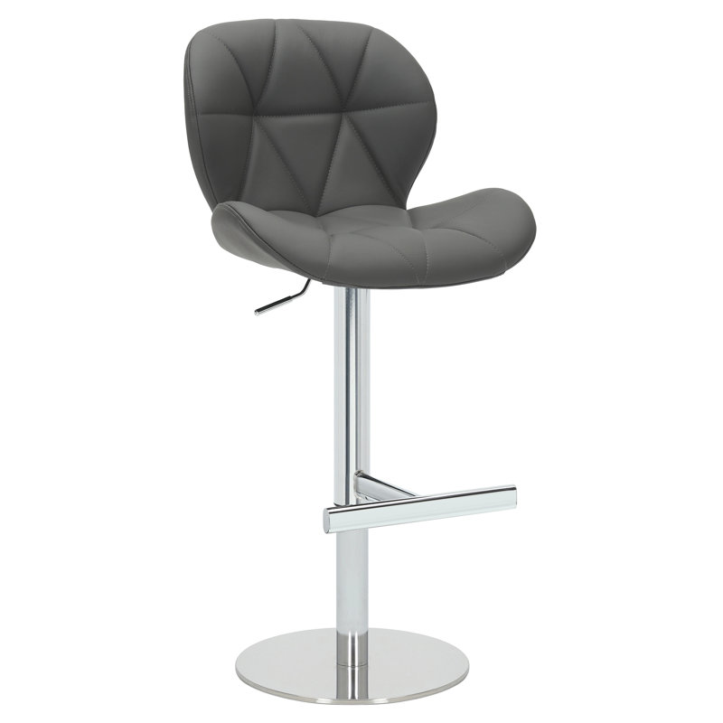 Swivel Upholstered Bar Stool, Charcoal