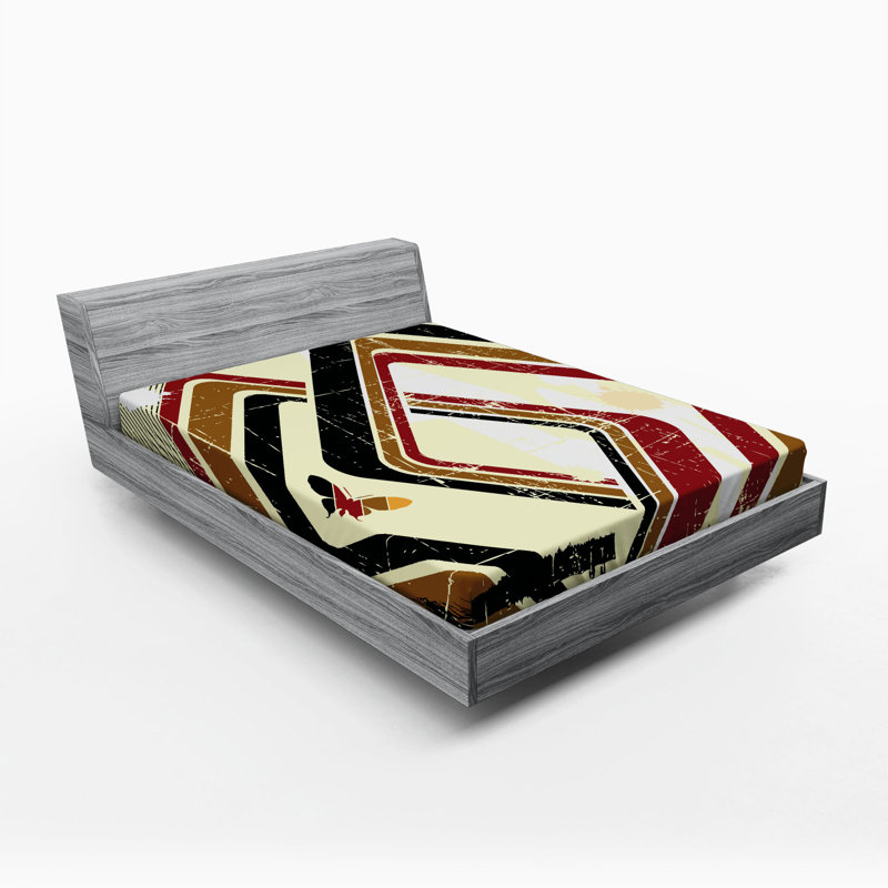 Microfiber Abstract Fitted Sheet, Queen Fitted Sheet
