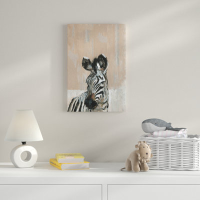 'Bonjour Zebra' Print on Wrapped Canvas