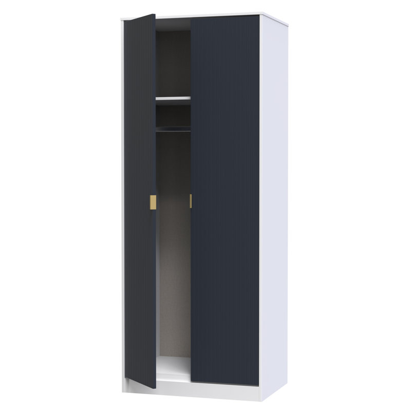 Beranda Manufactured Wood Wardrobe, Indigo Matt/White