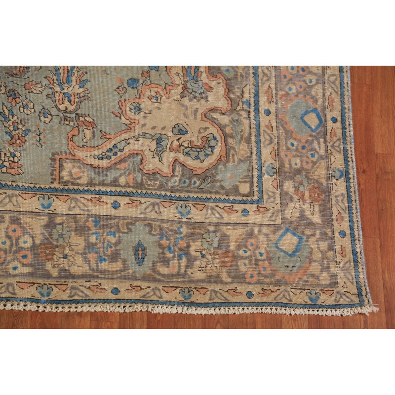 Tapis bleu délavé traditionnel 8 x 11