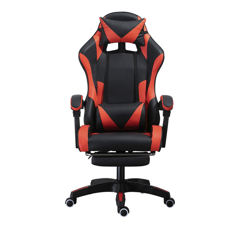 Fauteuil inclinable, ergonomique et inclinable en similicuir Inbox Zero Knoble, Noir / Rouge