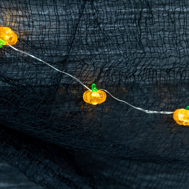 Jarnell Battery Operated String Lights with Pumpkin Motifs