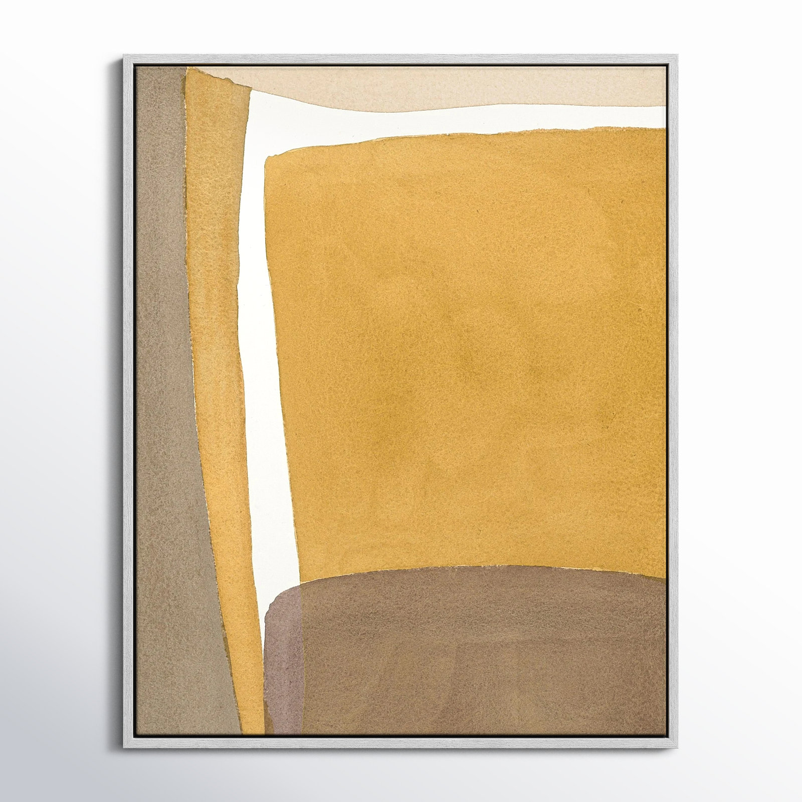 Light Ochre by Julia Balfour, 50" H x 40" W x 1.4" D, Silver Framed Canvas