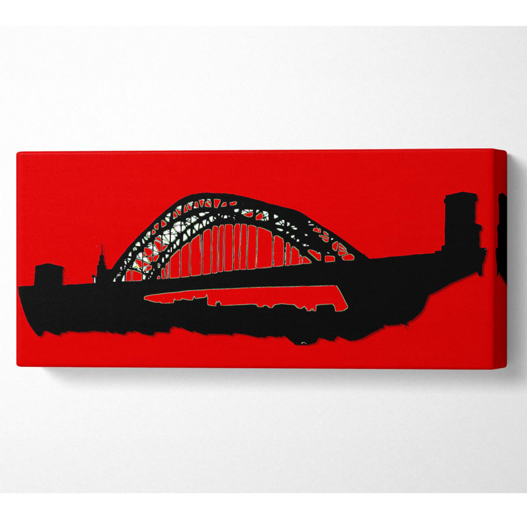 Sydney Harbour Bridge Retro Rot - Kunstdrucke auf Leinwand