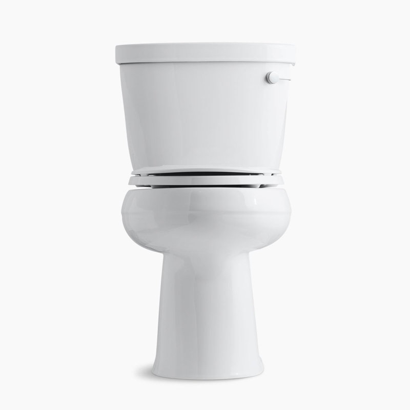 Cimarron® 1.28 GPF Water Efficient Round Two-Piece Toilet (Seat Not Included), White, Right-Hand