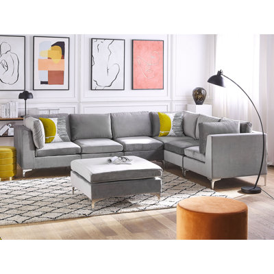 Moya 6 Seater Velvet Sofa & Chaise