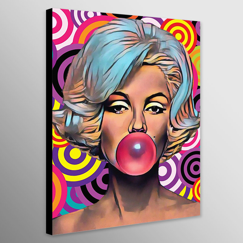 Marilyn Monroe - Bubble Gum - Wrapped Canvas Print, 61cm H x 41cm W x 3.81cm D