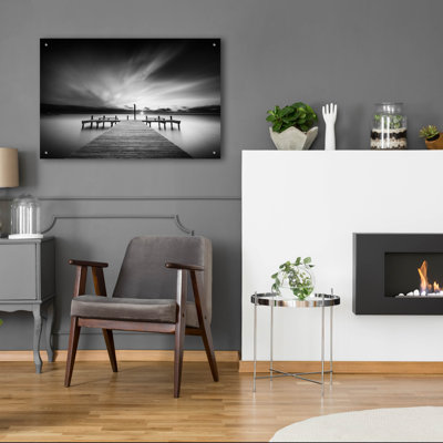 «Sunset Over Barnegat Bay BW» par Rick Berk, art mural en verre acrylique