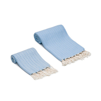 Herringbone Turkish Cotton Bath and Hand Towels