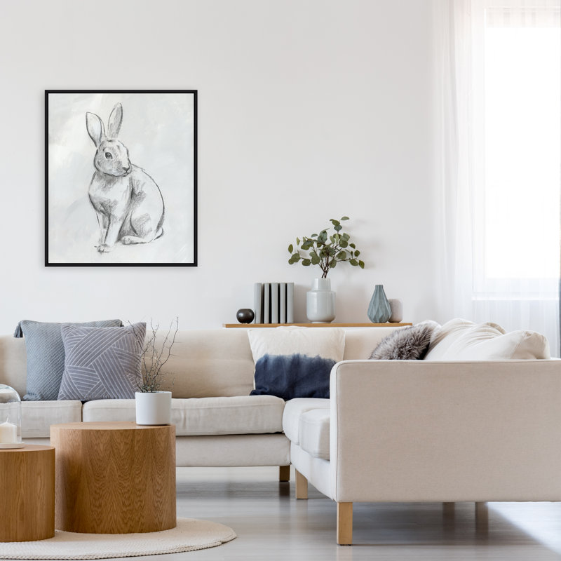 Rabbit In Gray Painting by Richard Ryder