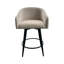 Tabouret de bar pivotant à assise cylindrique et base en métal, recouvert de tissu champagne-155976803