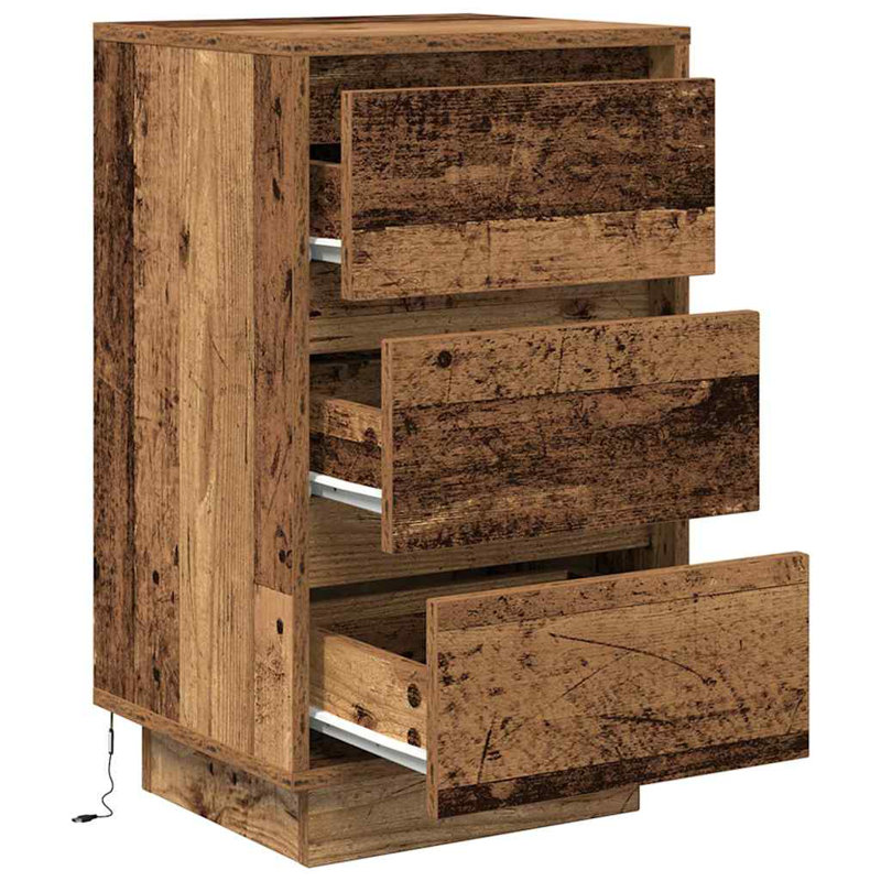 Davayah 38cm W Manufactured Wood Bedside Table, Old Wood