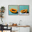 Ensemble de cadres flottants Papaya on Blue Still Life 2pc, design par Walker Noble-709362847-709362835