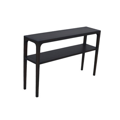 Geni Sofa Console Table, 48 Inch Top W Shelf, Parsons Style Java Gray