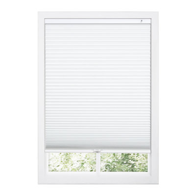 EZ Fit No Tools No Drill Cordless 1.5" Blackout Cellular Shades, 20.25"W x 72"H, White