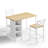 Industrial Style 3 Pieces Counter Height Dining Table Set With Storage Shelves, 41.3’’L Rectangular Dining Table With 2 Dining Chairs For Compact Kitchen Or Dining Room-666854242-666854240