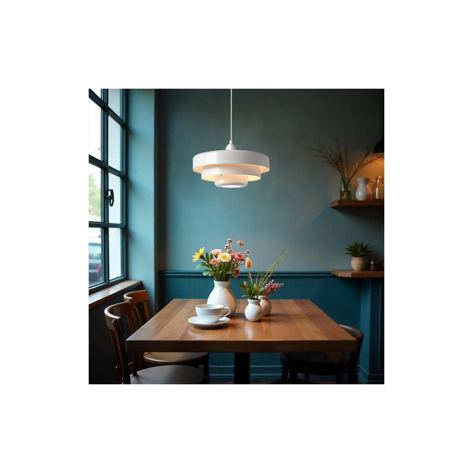 Epone 0 Light Iron Pendant, White