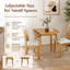 Table de salle à manger ronde extensible KELVIO pour 2 à 4 personnes, table de cuisine pliante en bois peu encombrante avec plateau en MDF et pieds en bois d'hévéa massif-1948773725