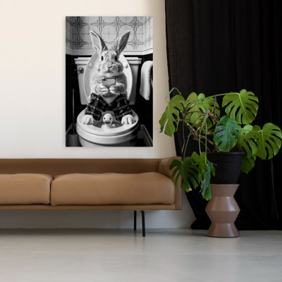 «Drôle de lapin», art mural fantaisiste contemporain de lapin
