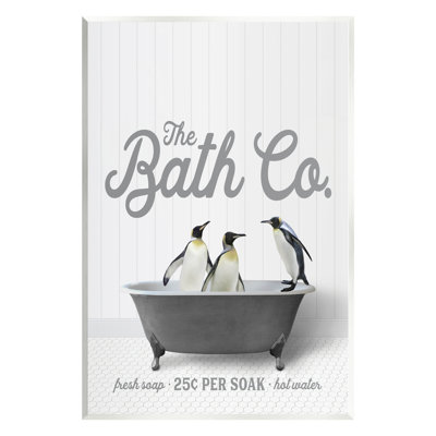 " Bathing Penguins In Tub "