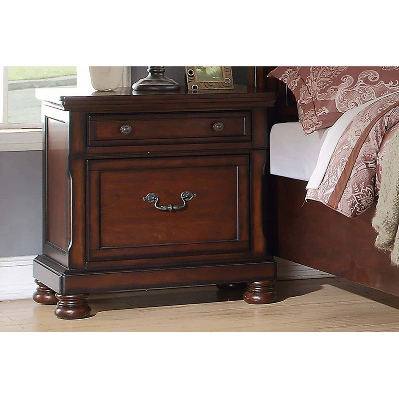 Table de chevet avec finition cerisier traditionnel 1pc