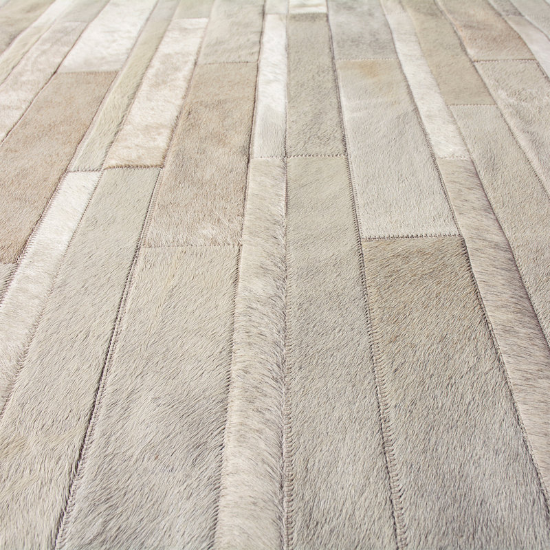 Kronos Cowhide Geometric Area Rug, Rectangle 6' x 9'