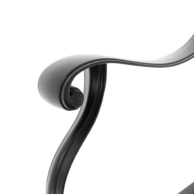 Ensemble de salle à manger 5 pièces en fonte d'aluminium, comprenant 4 chaises pivotantes bleues et une table rectangulaire avec cadre noir