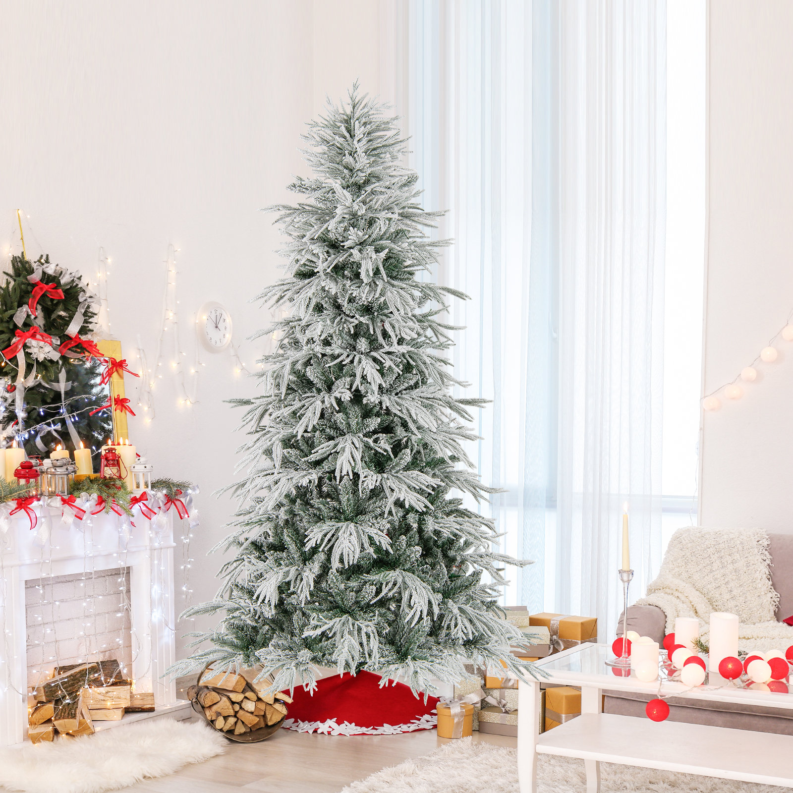 Pre-Lit Christmas Tree, 7' H