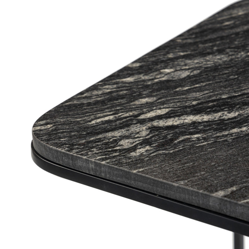 Adalley Marble End Table, Polished Black, Matte Black