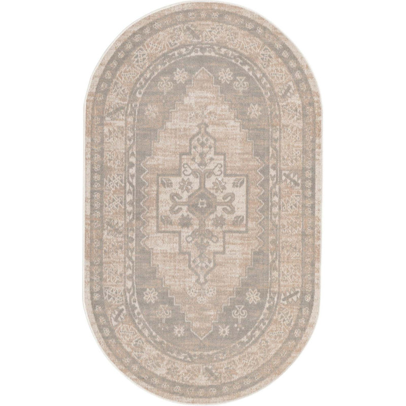 Tapis gris Edvardas, Ovale 3 pi x 5 pi 3 po