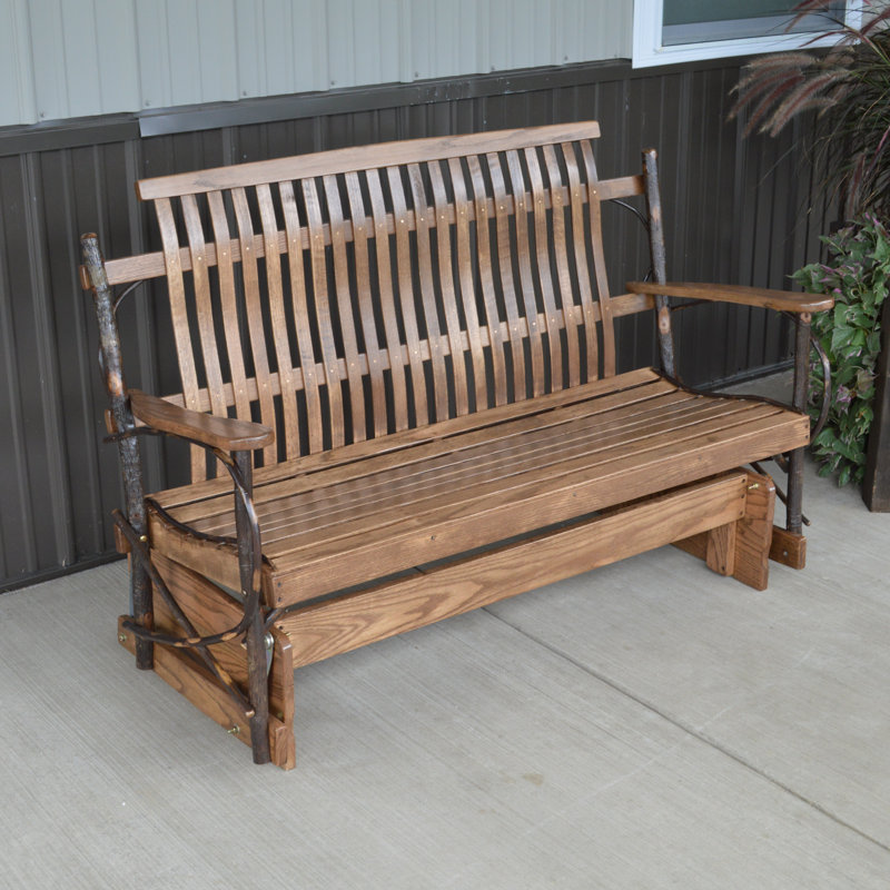 Banc d'extérieur en bois massif Wen, Noyer