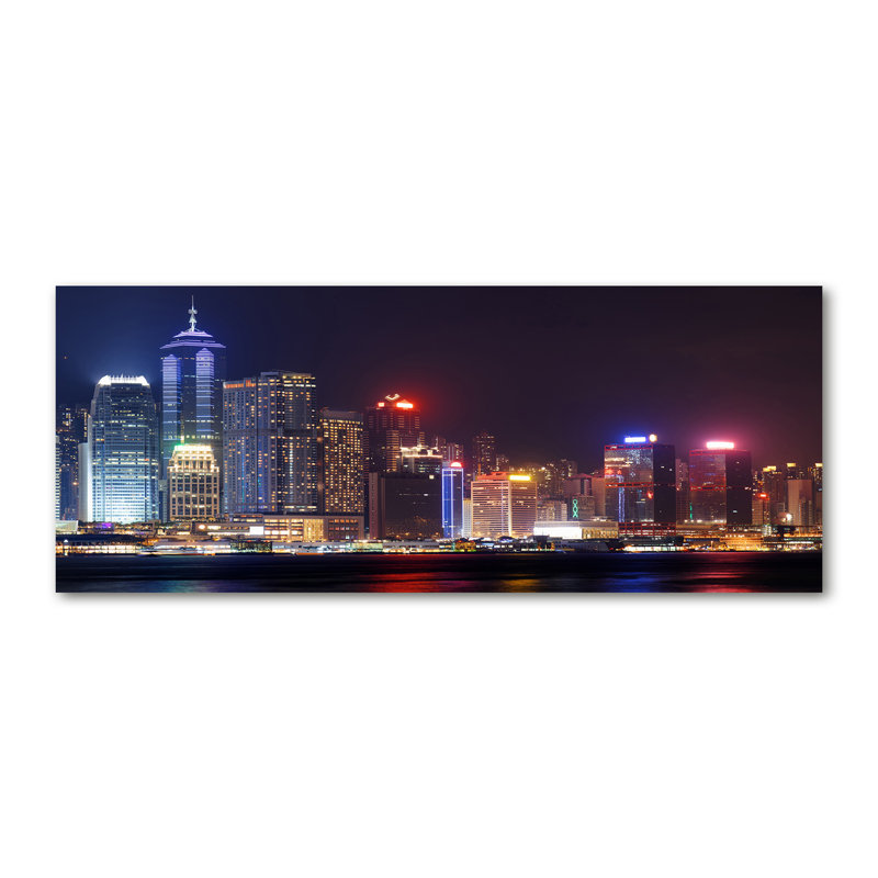 Hong Kong By Night - No Frame Print, Glass, 70cm H x 100cm W x 4cm D