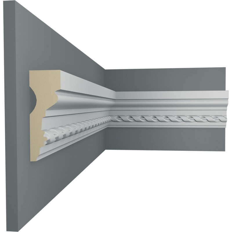 Windsor Rope White Polyurethane Crown Moulding Set