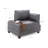Modern 1-Seat Sofa, Blue, 39.4 x 31.5 x 29.5 inches | Solid Wood & Melamine Coated Particle Board Frame | 100% Polyester & Cotton Fabric, Easy Clean | Comfortable 12.6-inch DNS Foam Cushion | Stylish for Home & Hotel-1610121383