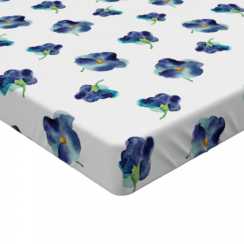 Microfiber Floral Fitted Sheet, Full Fitted Sheet