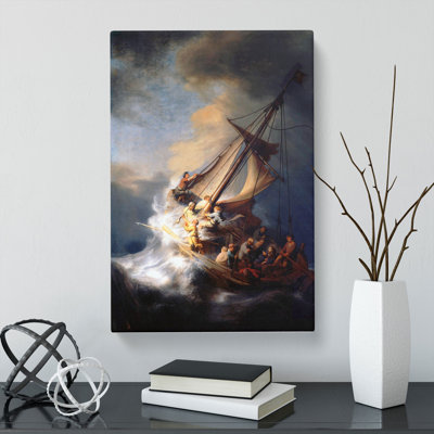Christ In The Storm Of Galilee by Rembrandt Van Rijn - Wrapped Canvas Painting