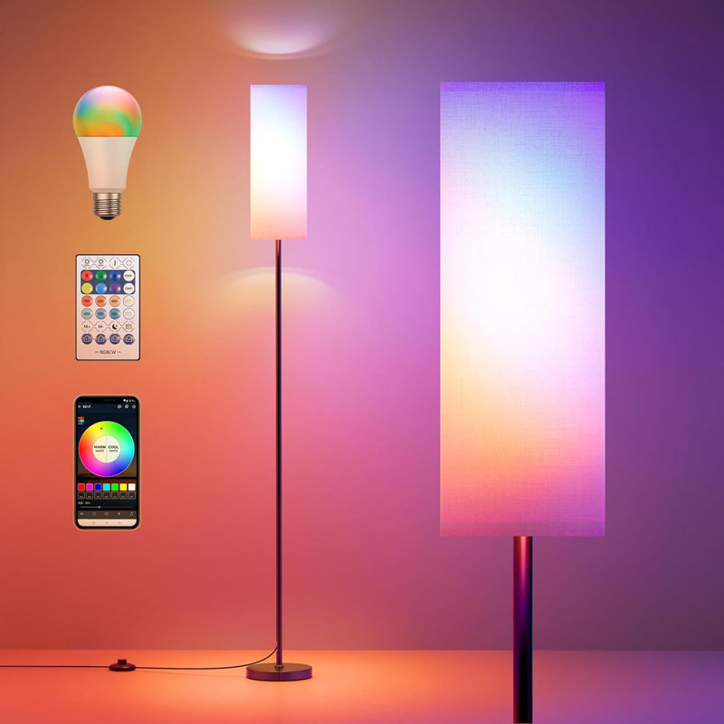 Lampe sur pied moderne avec interrupteur à pied pour éclairage de chambre à coucher