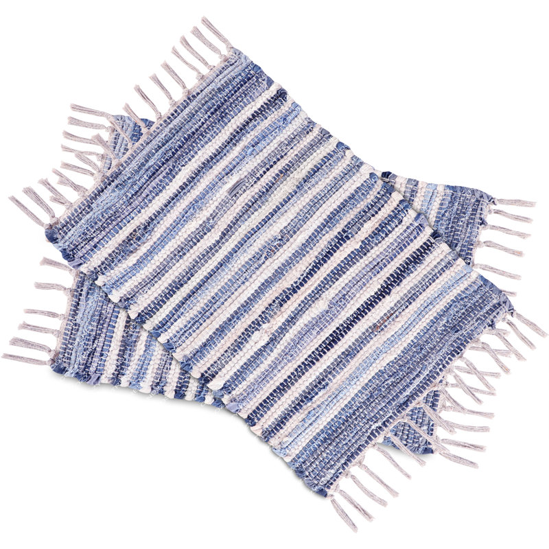 Cotton No Pattern Rectangle Placemat, Blue