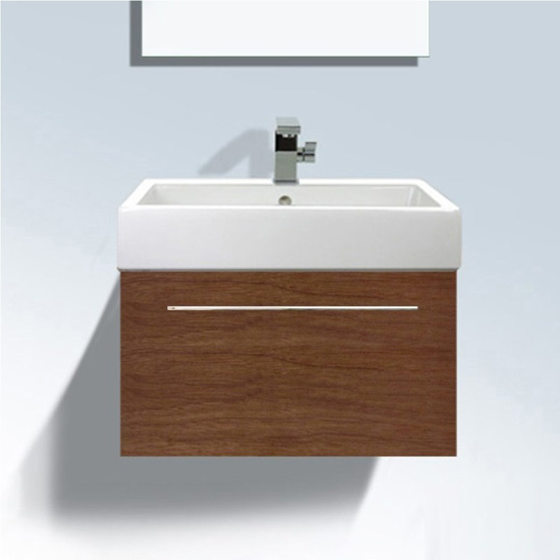 Ensemble de meuble-lavabo simple 30 po Vero, Simple trou, Noyer américain