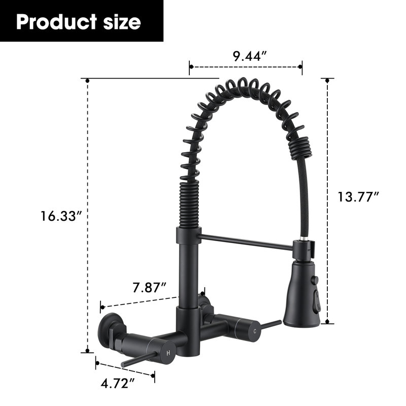 SOUEEUM Pull Down Kitchen Faucet, Black
