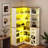 L-Shaped Corner Bookshelf With LED Lights & Drawers