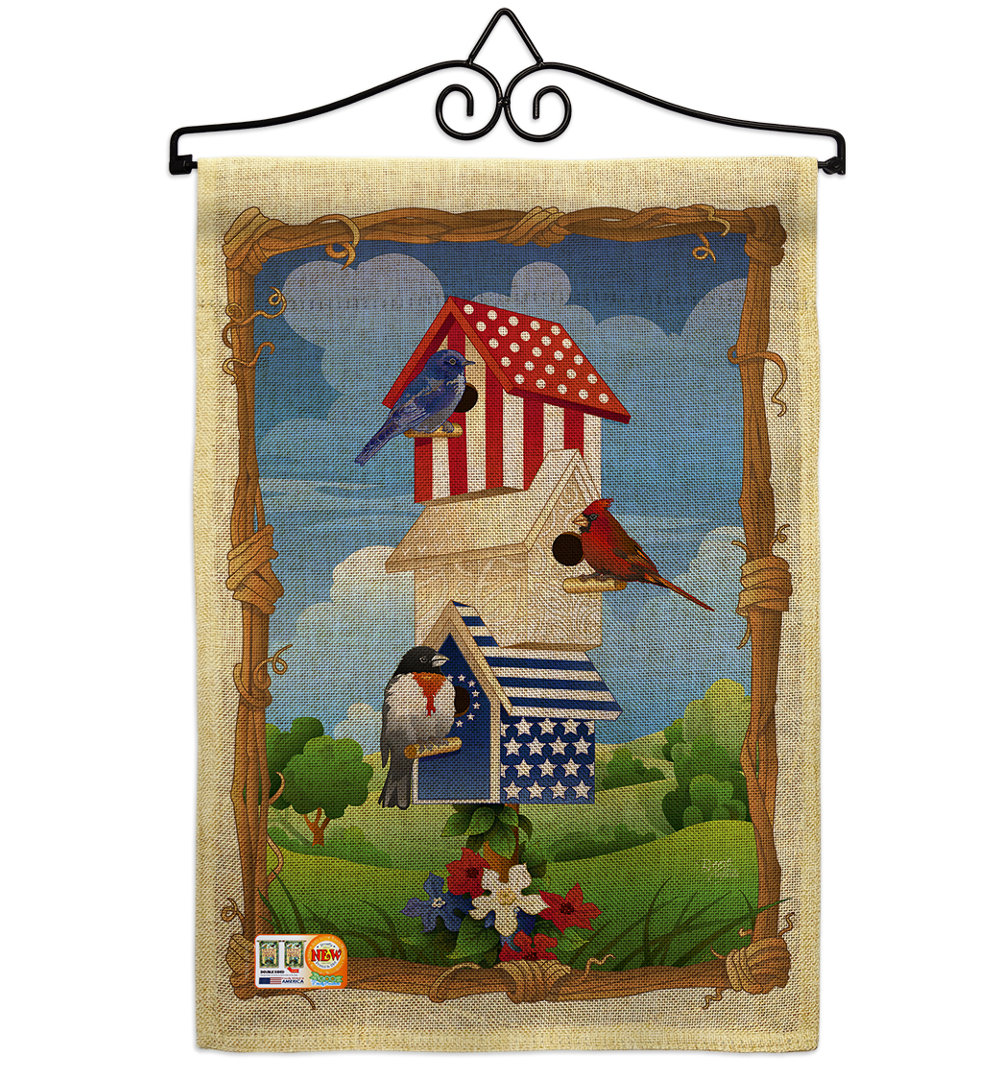 One Double Sided 18.5'' H x 13'' W Polyester Independence Day Flag Set The Holiday Aisle®