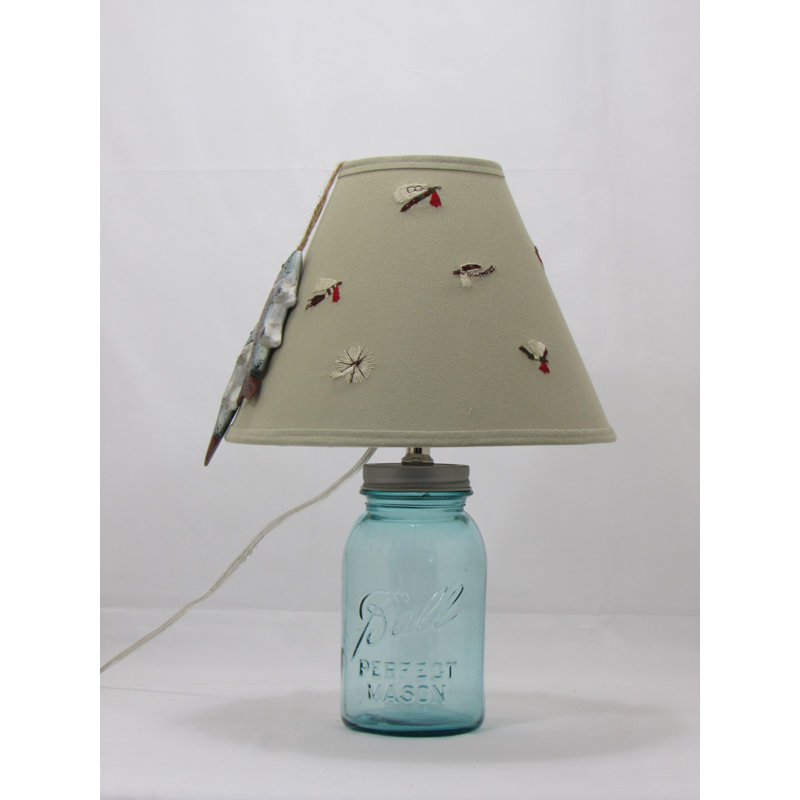 Pot Mason Aqua Quart avec abat-jour de pêche